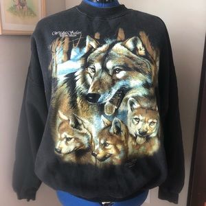 Vintage Wild Wolf Family Sweater